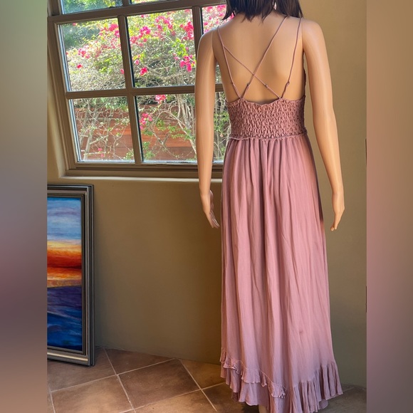 Free People Adella Pink-Nude Maxi Dress - Picture 3 of 9